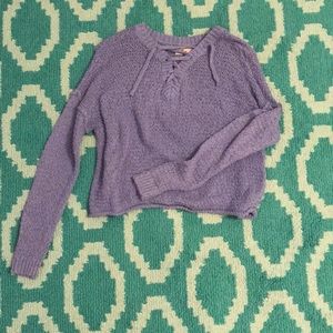 Hollister Purple Knit Long-Sleeve Top